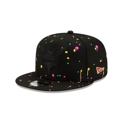 Charlotte Hornets Gorra | New Era NBA Neon Splatter 9fifty Snapback Cap Mexico - Negros
